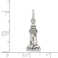 Sterling Silver Antiqued Lighthouse Charm view 3