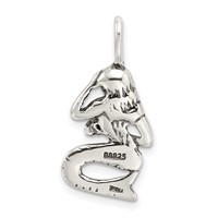 Sterling Silver Antiqued Mermaid Pendant view 4
