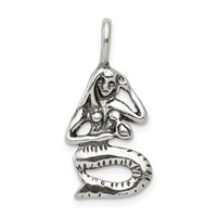 Sterling Silver Antiqued Mermaid Pendant view 1