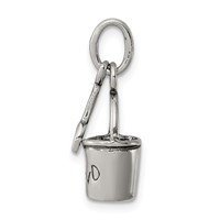 Sterling Silver Antiqued Sand Bucket and Shovel Charm view 2