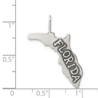 Sterling Silver Antiqued Florida State Charm view 3