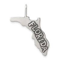 Sterling Silver Antiqued Florida State Charm view 1