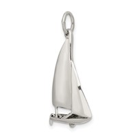 Sterling Silver Antiqued Sailboat Charm view 5