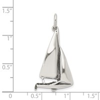 Sterling Silver Antiqued Sailboat Charm view 3