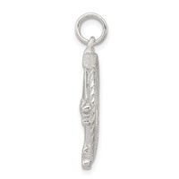 Sterling Silver Rhodium-plated Compass Charm view 2