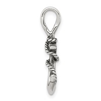 Sterling Silver Antiqued Anchor and Rope Pendant view 2
