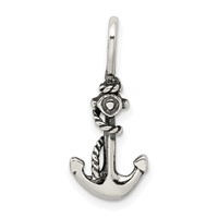 Sterling Silver Antiqued Anchor and Rope Pendant view 4