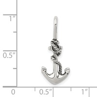 Sterling Silver Antiqued Anchor and Rope Pendant view 3
