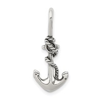 Sterling Silver Antiqued Anchor and Rope Pendant view 1