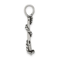 Sterling Silver 3D Antiqued Anchor and Rope Pendant view 2