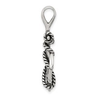 Sterling Silver Antiqued Anchor and Rope Pendant view 2