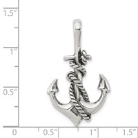 Sterling Silver Antiqued Anchor and Rope Pendant view 3