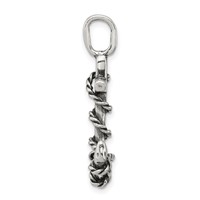 Sterling Silver 3D Antiqued Anchor and Rope Pendant view 2