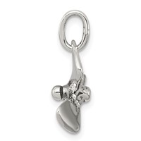 Sterling Silver 3D Antiqued Boat Propeller Charm view 2