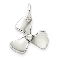 Sterling Silver 3D Antiqued Boat Propeller Charm view 3