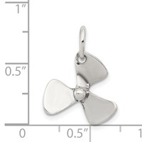 Sterling Silver 3D Antiqued Boat Propeller Charm view 4