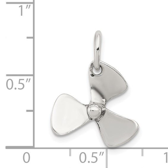 Sterling Silver 3D Antiqued Boat Propeller Charm