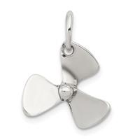 Sterling Silver 3D Antiqued Boat Propeller Charm view 1