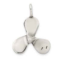 Sterling Silver 3D Antiqued Large Boat Propeller Charm view 4