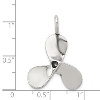 Sterling Silver 3D Antiqued Large Boat Propeller Charm view 3