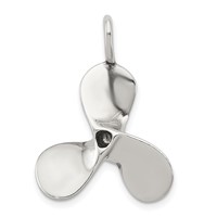 Sterling Silver 3D Antiqued Large Boat Propeller Charm view 1
