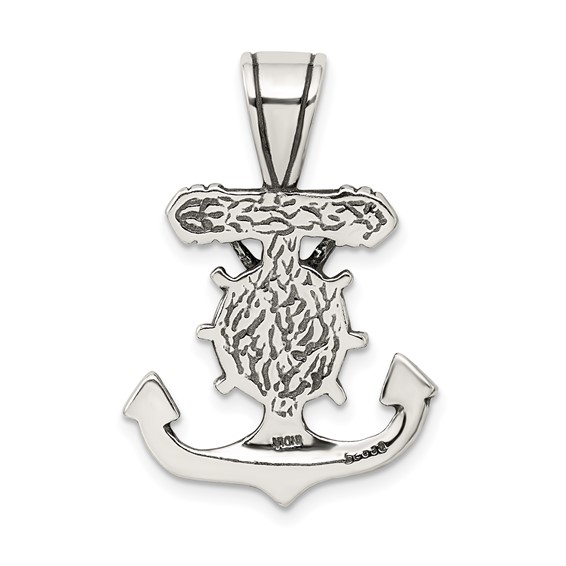Sterling Silver Antiqued Mariner's Crucifix Pendant