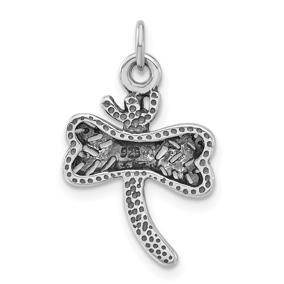 Sterling Silver Polished & Antiqued Dragonfly Charm