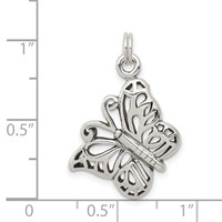 Sterling Silver Antique Butterfly Charm view 3