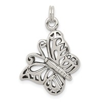 Sterling Silver Antique Butterfly Charm view 1