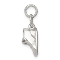 Sterling Silver Polished Pair of Baby Shoes Charm view 2