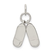 Sterling Silver Polished Pair of Baby Shoes Charm view 4