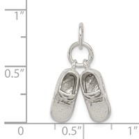 Sterling Silver Polished Pair of Baby Shoes Charm view 3