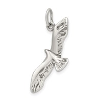 Sterling Silver Antiqued Wing Spread Seagull Charm view 5