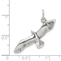 Sterling Silver Antiqued Wing Spread Seagull Charm view 4