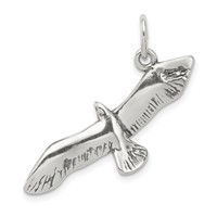 Sterling Silver Antiqued Wing Spread Seagull Charm view 1