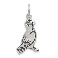 Sterling Silver Antiqued Puffin Charm view 1