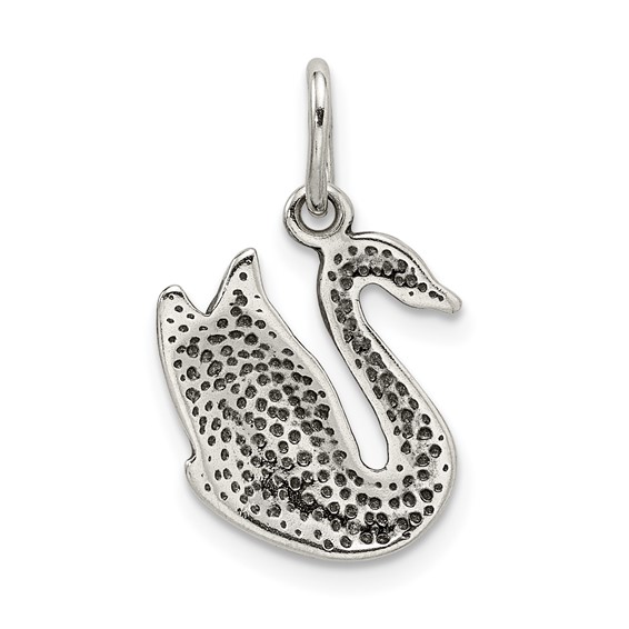 Sterling Silver Antiqued Swan Charm