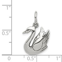 Sterling Silver Antiqued Swan Charm view 3
