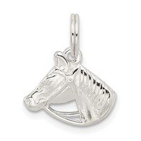 Sterling Silver Horse Head Charm with Bridle view 4