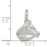 Sterling Silver Horse Head Charm with Bridle view 3