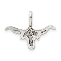 Sterling Silver Bull Pendant with Horns view 4