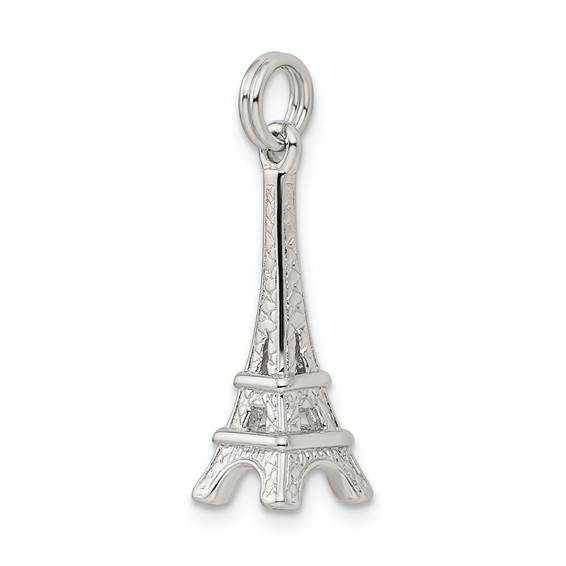 Sterling Silver Rhodium-plated Eiffel Tower Charm