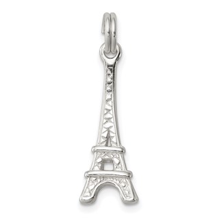 Sterling Silver Rhodium-plated Eiffel Tower Charm