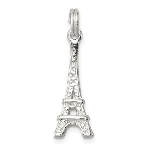 Sterling Silver Rhodium-plated Eiffel Tower Charm