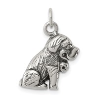 Sterling Silver Antique St. Bernard Charm view 1