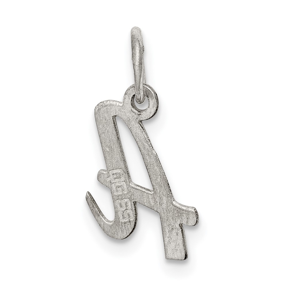 Sterling Silver Rhodium-plated Script Letter A Initial Charm (QC5080A)