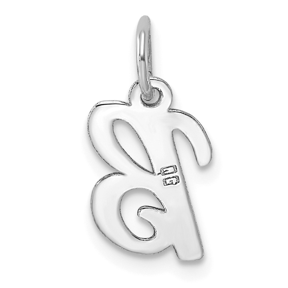 Sterling Silver Rhodium-plated Script Letter B Initial Charm (QC5080B)