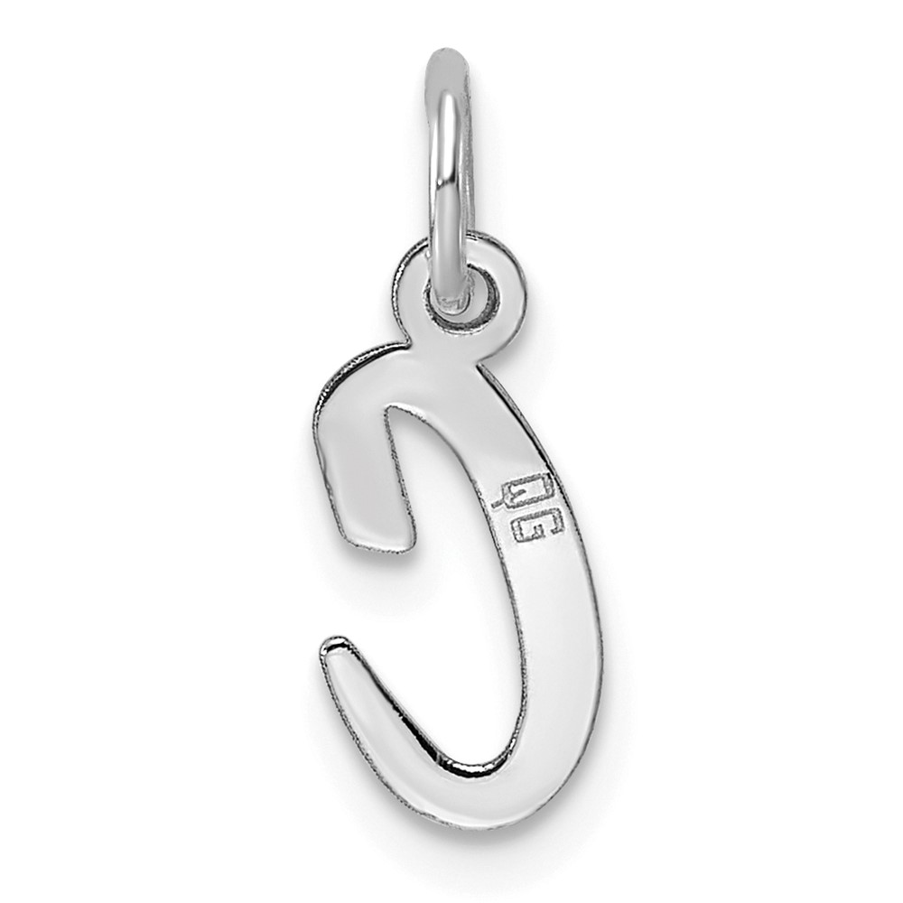 Sterling Silver Rhodium-plated Script Letter C Initial Charm (QC5080C)