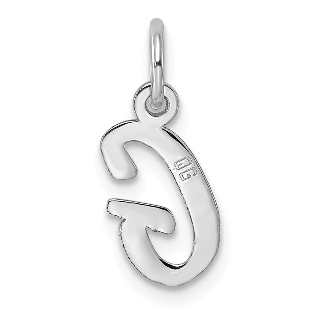 Sterling Silver Rhodium-plated Script Letter G Initial Charm (QC5080G)