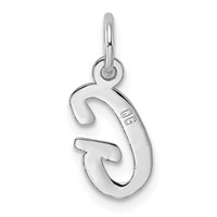 Sterling Silver Rhodium-plated Script Letter G Initial Charm view 3